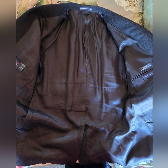 Mens Roundtree & Yorke Black 100 % Camel Hair Blazer Coat 42 R - Picture 7 of 7